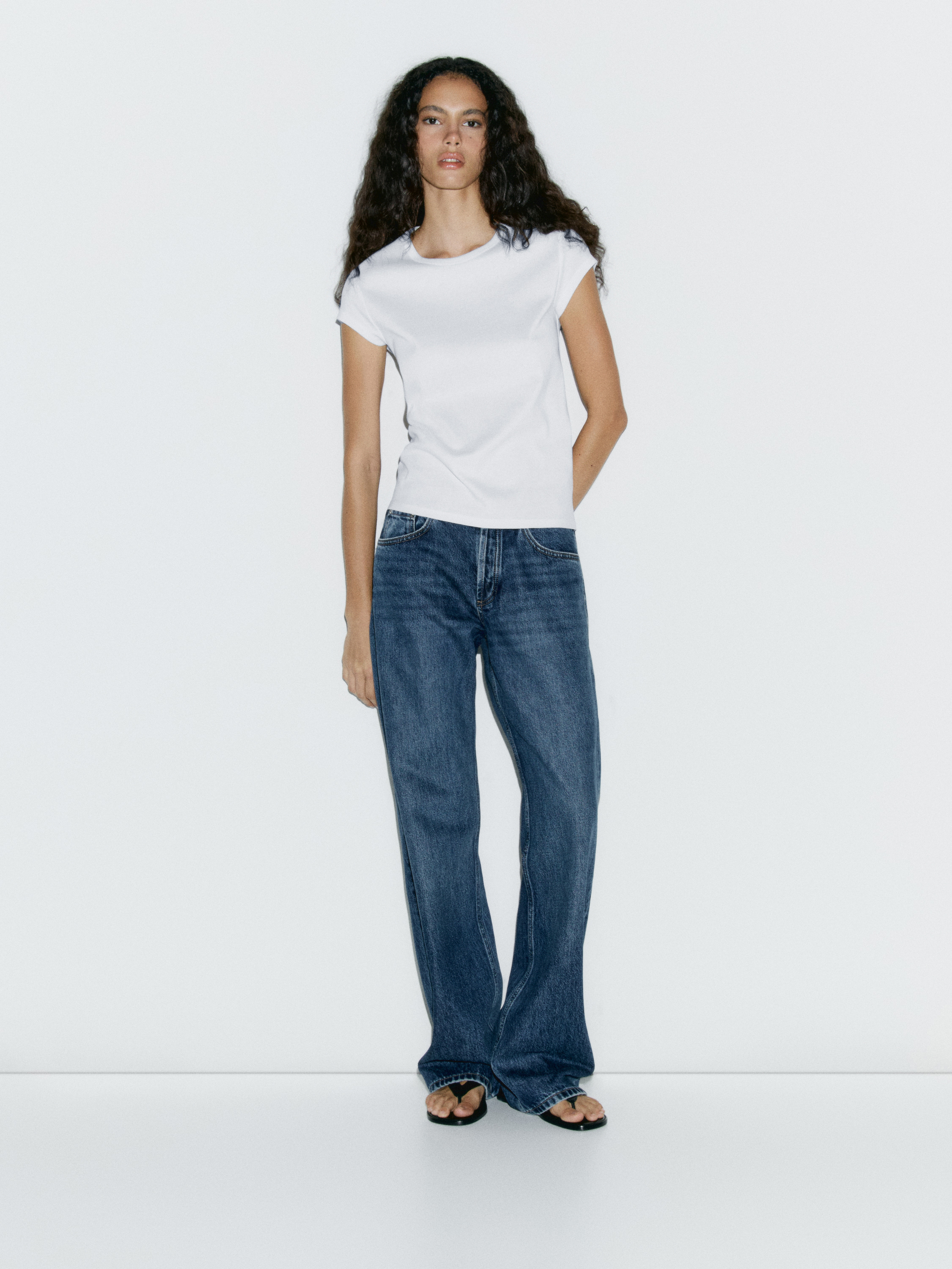 100% mercerised cotton short sleeve T-shirt — WHITE