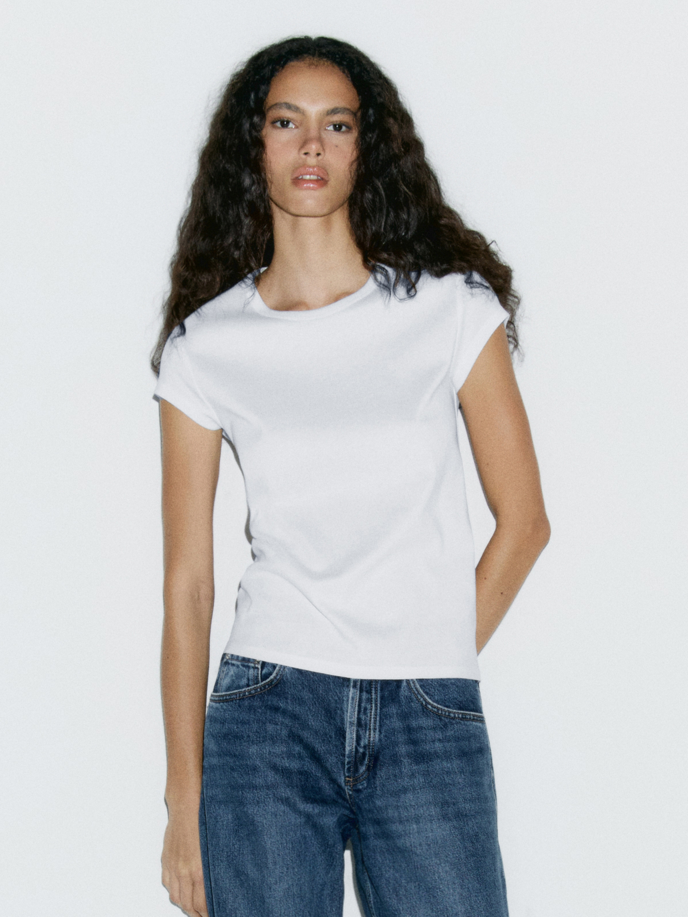 100% mercerised cotton short sleeve T-shirt — WHITE
