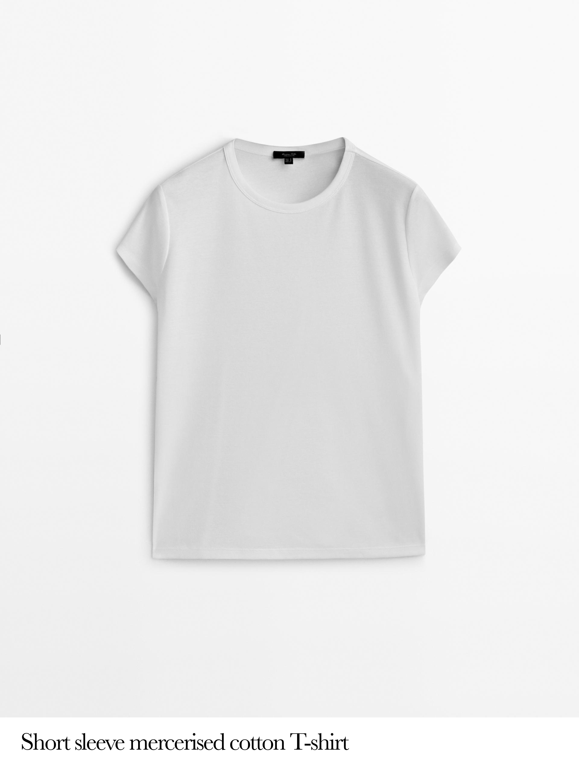 100% mercerised cotton short sleeve T-shirt — WHITE